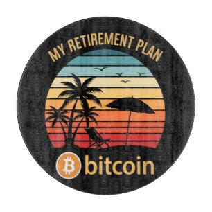 Planche À Découper Mon Plan de Retraite Bitcoin Plage Coucher de Sole