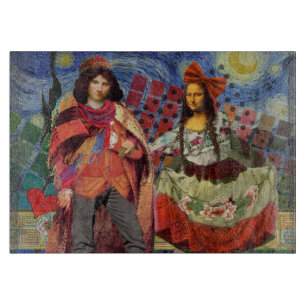 Planche À Découper Mona Lisa Romantique Drôle Coloré Travail d'art