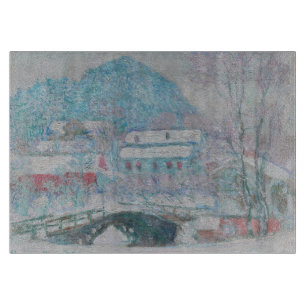 Planche À Découper Monet - Norvège, village de Sandviken sous la neig