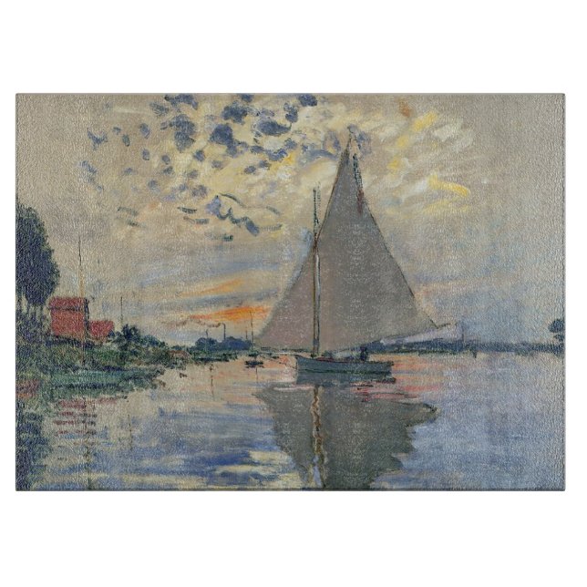 Planche À Découper Monet Sailboat Français Impressionnisme Art classi (Devant)