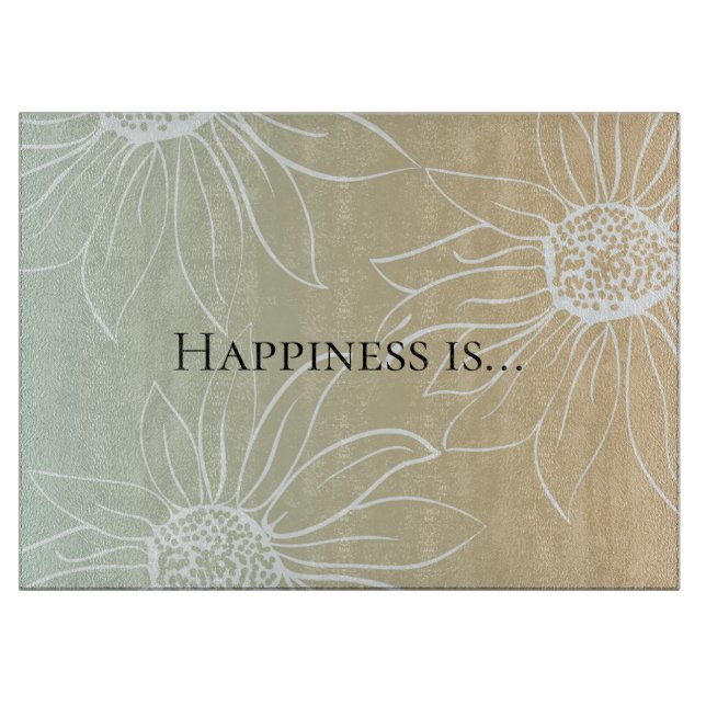 Planche À Découper Monnaie Blanche Maisées Floral (Devant)