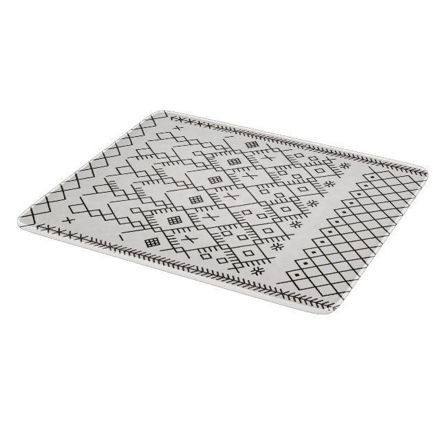 Planche À Découper Monochrome Kilim : Art Tribal Marocain de Texture (Coin)