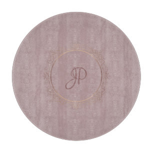 Planche À Découper Monogram Rose or Elegant Modèle