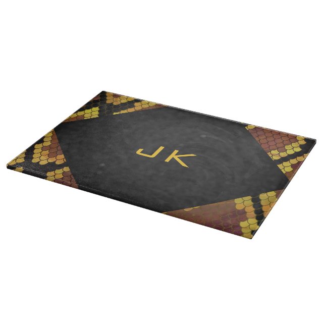 Planche À Découper Monogram Snake Brown et Gold Print (Coin)