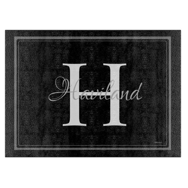 Planche À Découper Monogramme bicolore personnalisé HAMbyWG (Devant)