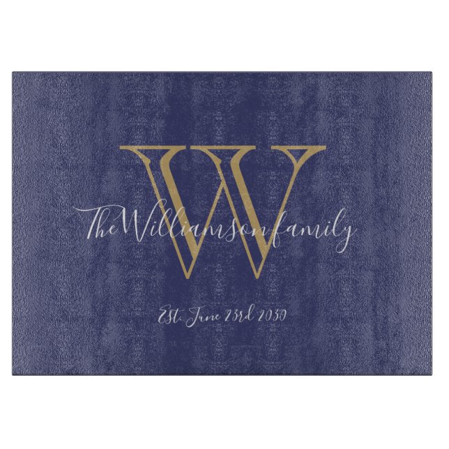 Planche À Découper Monogramme cadeau Mariage rustique initial + Nom b (Devant)