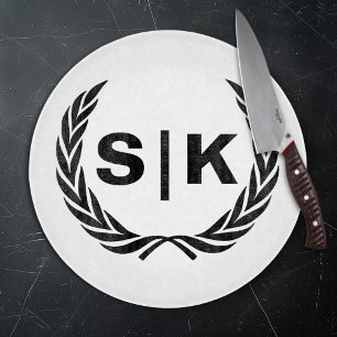 Planche À Découper Monogramme Couple personnalisé avec Feuilles Laure