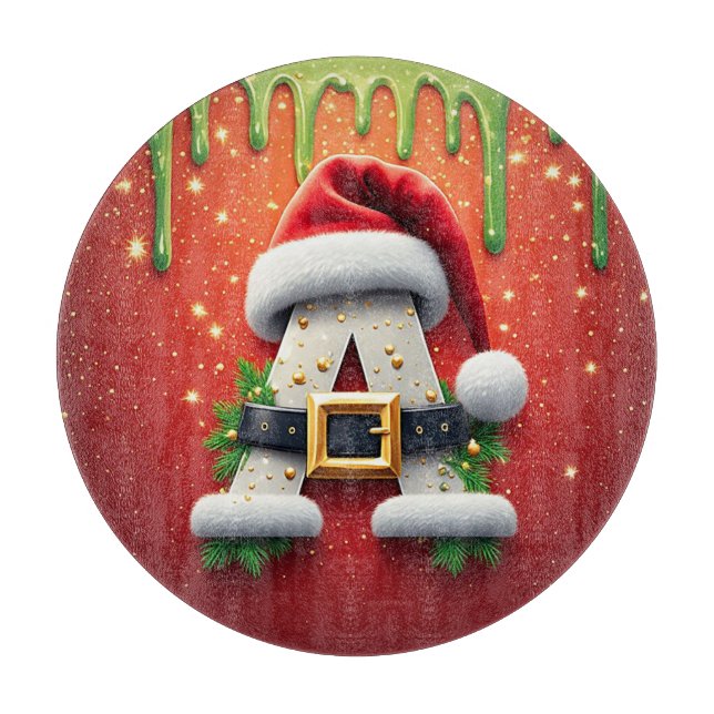 Planche À Découper Monogramme de Noël A pour les cadeaux d'hiver (Devant)