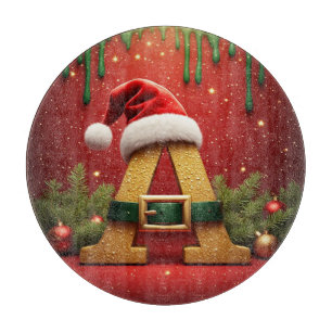 Planche À Découper Monogramme de Santa A pour les cadeaux de Noël