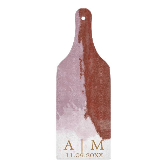 Planche À Découper Monogramme en terre cuite moderne (Devant)