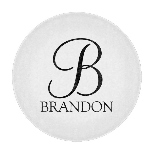 Planche À Découper Monogramme et nom de script personnalisé (Devant)