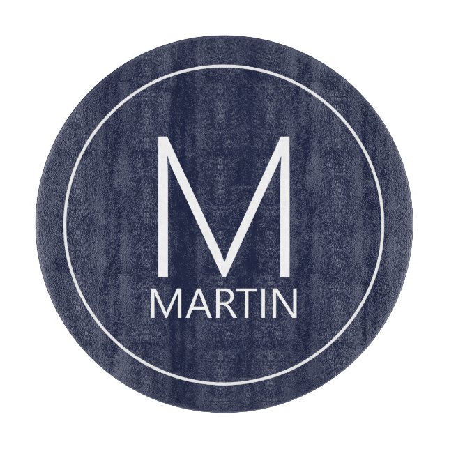 Planche À Découper Monogramme et nom personnalisés modernes (Devant)