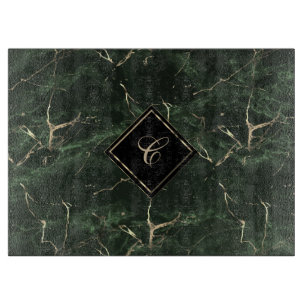 Planche À Découper Monogramme Green Marble Cutting Board