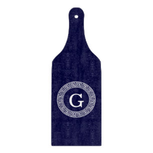 Planche À Découper Monogramme initial du cadre de la ligne de la clé 