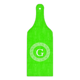 Planche À Découper Monogramme initial du cadre de ligne clé grecque v