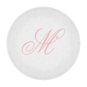 Planche À Découper Monogramme Initiale Rose Élégant 