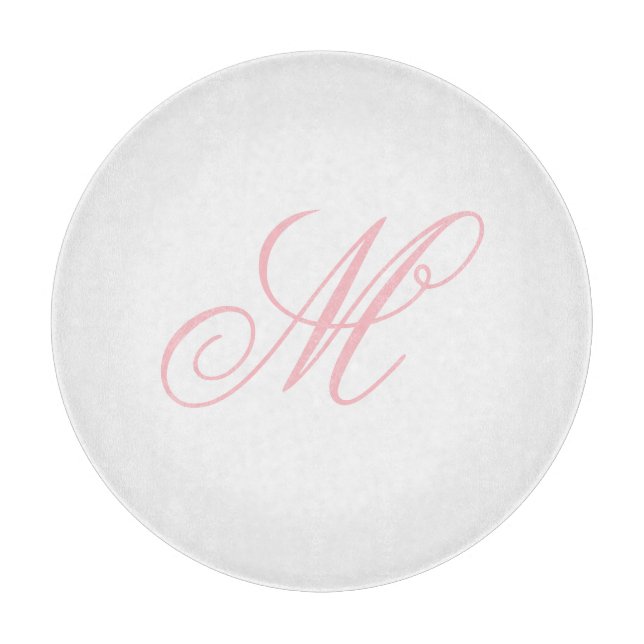 Planche À Découper Monogramme Initiale Rose Élégant  (Devant)