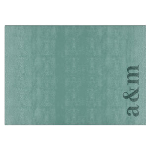 Planche À Découper Monogramme Initiales De Couple Bleu Sarcelle Minim