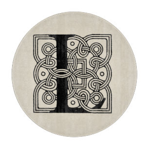 Planche À Découper Monogramme L Impression de nœud celtique vintage