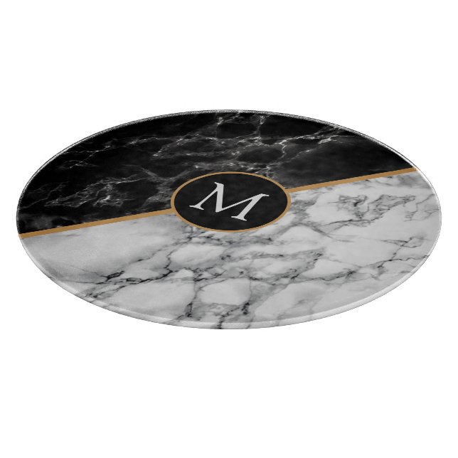 Planche À Découper Monogramme Marbre de la table de coupe personnalis (Coin)