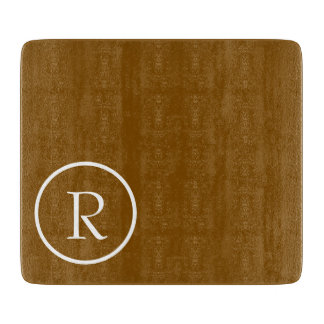 planche à découper monogramme marron et blanc mode