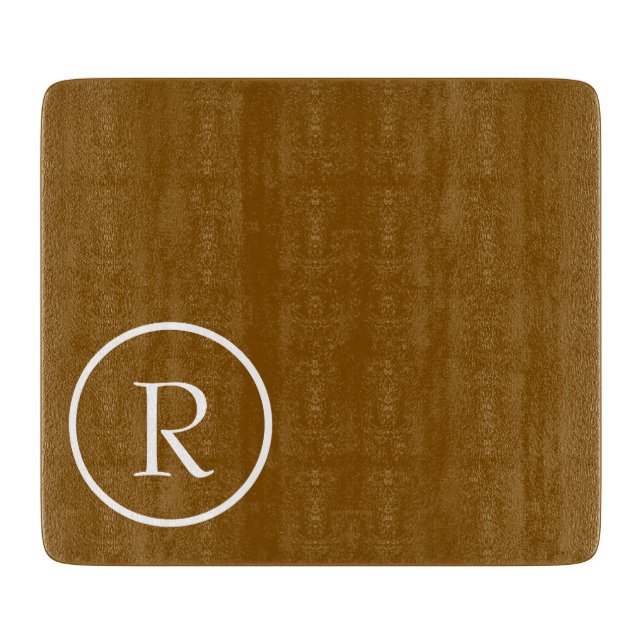 planche à découper monogramme marron et blanc mode (Devant)