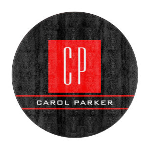 Planche À Découper Monogramme moderne Professional Plain Nom simple