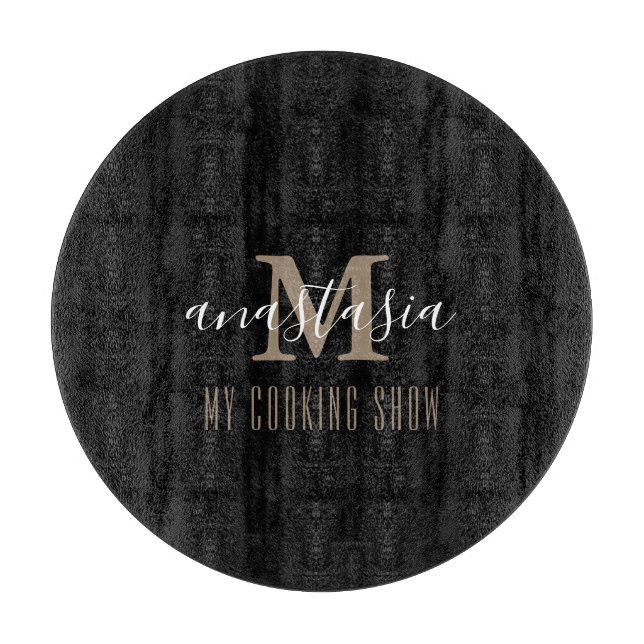 Planche À Découper Monogramme noir tendance (Devant)