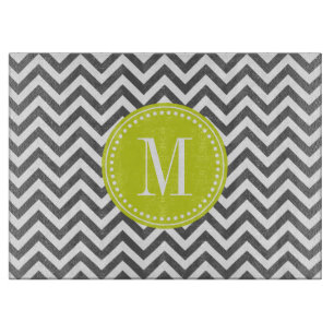 Planche À Découper Monogramme personnalisé par zigzag de Chevron de
