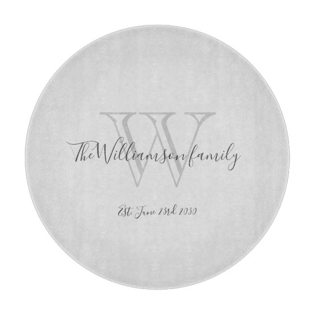 Planche À Découper Monogramme rustique Nom de famille Cool initial Ch (Devant)