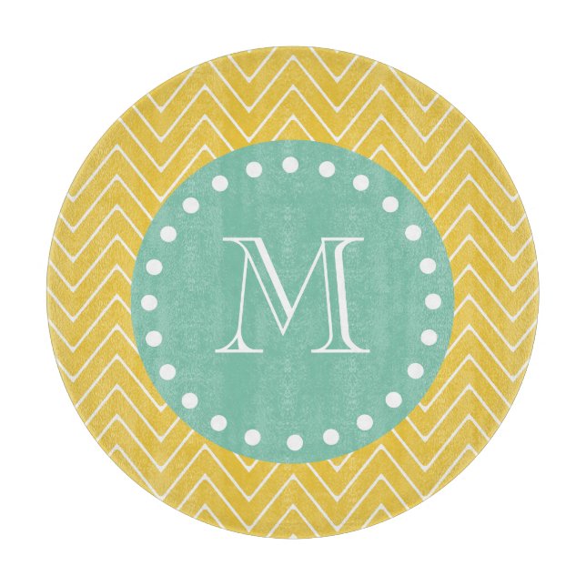 Planche À Découper Monogramme vert en bon état jaune du motif | de (Devant)