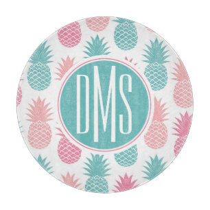 Planche À Découper Monogramme vintage du motif d'ananas