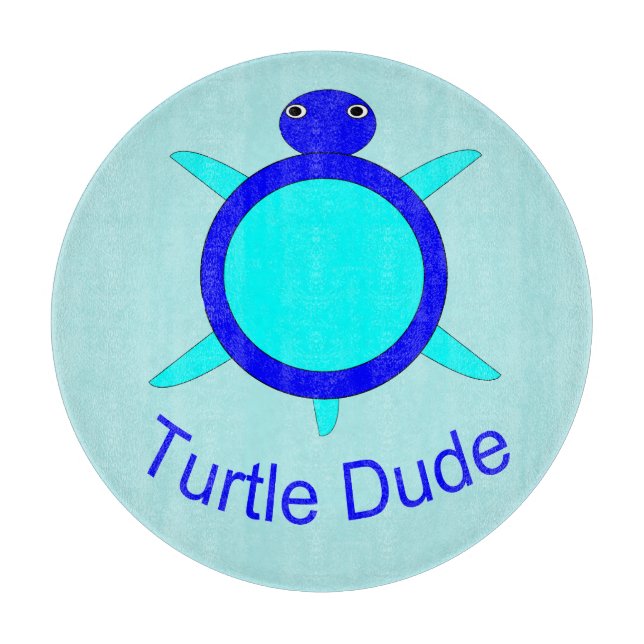 Planche à découper Monsieur Tortue Bleu Clair (Devant)