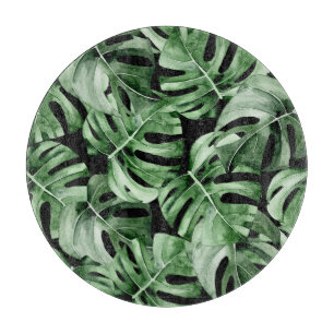 Planche À Découper Monstère foncée : Aquarelle tropicale Imprimer.