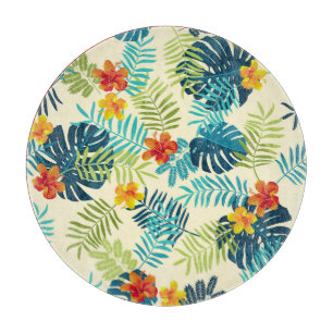 Planche À Découper Monstère tropicale Hibiscus Motif d'été