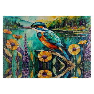 Planche À Découper Montagnes Kingfisher, Eau et Fleurs sauvages