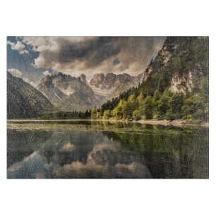 Planche À Découper Montagnes   Lac Dürrensee, Dolomites, Italie