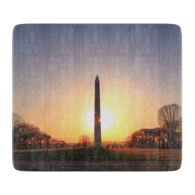 Planche À Découper Monument de Washington au coucher du soleil (Devant)