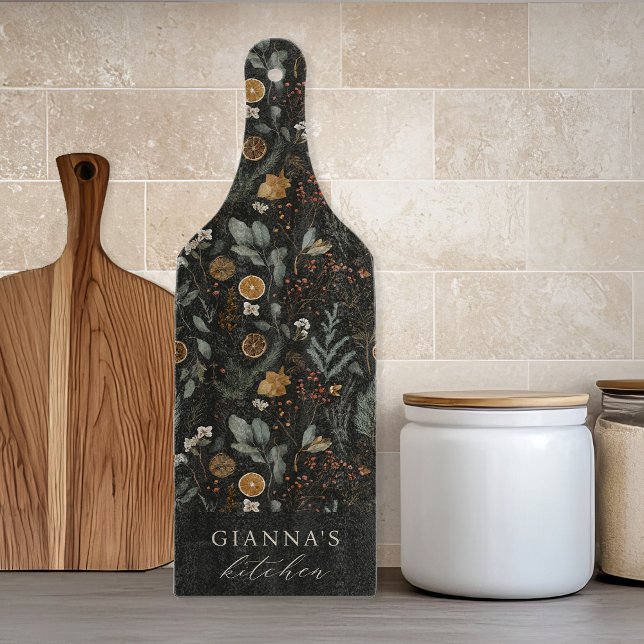 Planche À Découper Moody Winter Botanical Cuisine personnalisée (Créateur téléchargé)