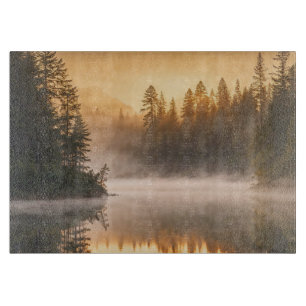 Planche À Découper Morning Mist on River in the Pines