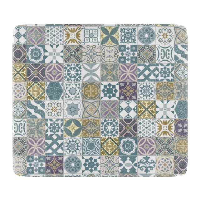 Planche À Découper Moroctile - pastel blue and gold (Devant)