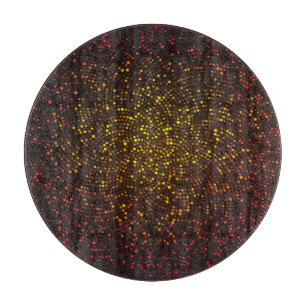 Planche À Découper Mosaïque brillante, arrière - plan jaune-rouge fon
