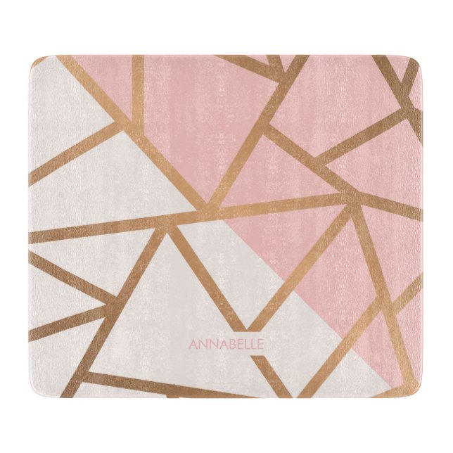Planche À Découper Mosaïque d'or Rose (Devant)