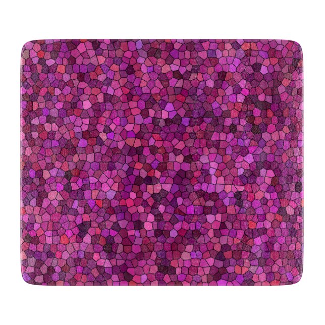 Planche À Découper Mosaïque Rose Violet  (Devant)