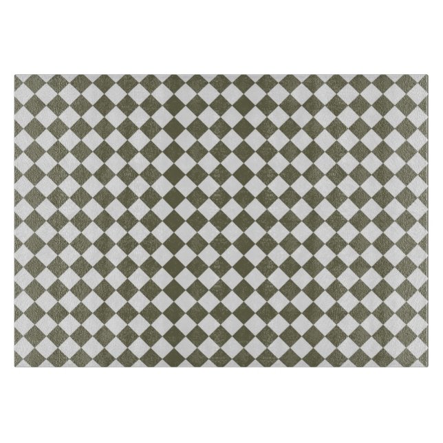 Planche À Découper Moss Green Checkerboard motif (Devant)