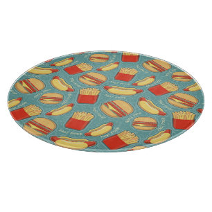 Planche À Découper Motif 3 d'aliments de préparation rapide