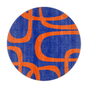 Planche À Découper Motif à boucle moderne du milieu du siècle bleu or