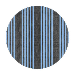 Planche À Découper Motif à cinq bandes bleu et charbon