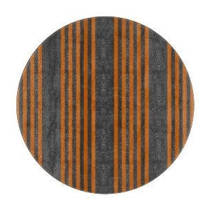 Planche À Découper Motif à cinq bandes Burnt orange et charbon de boi