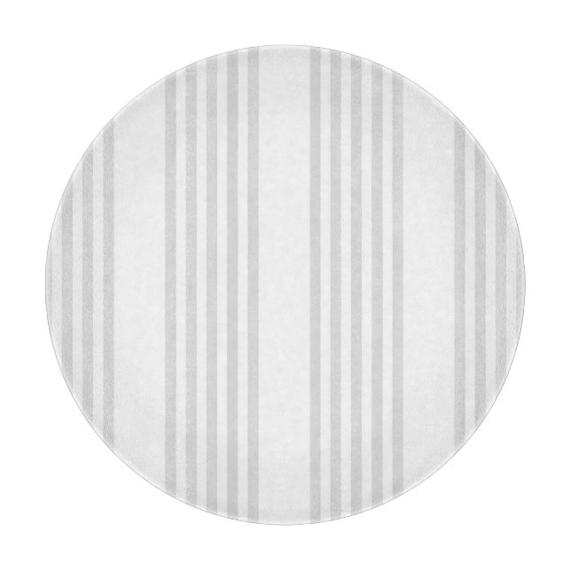 Planche À Découper Motif à cinq bandes gris clair et blanc (Devant)